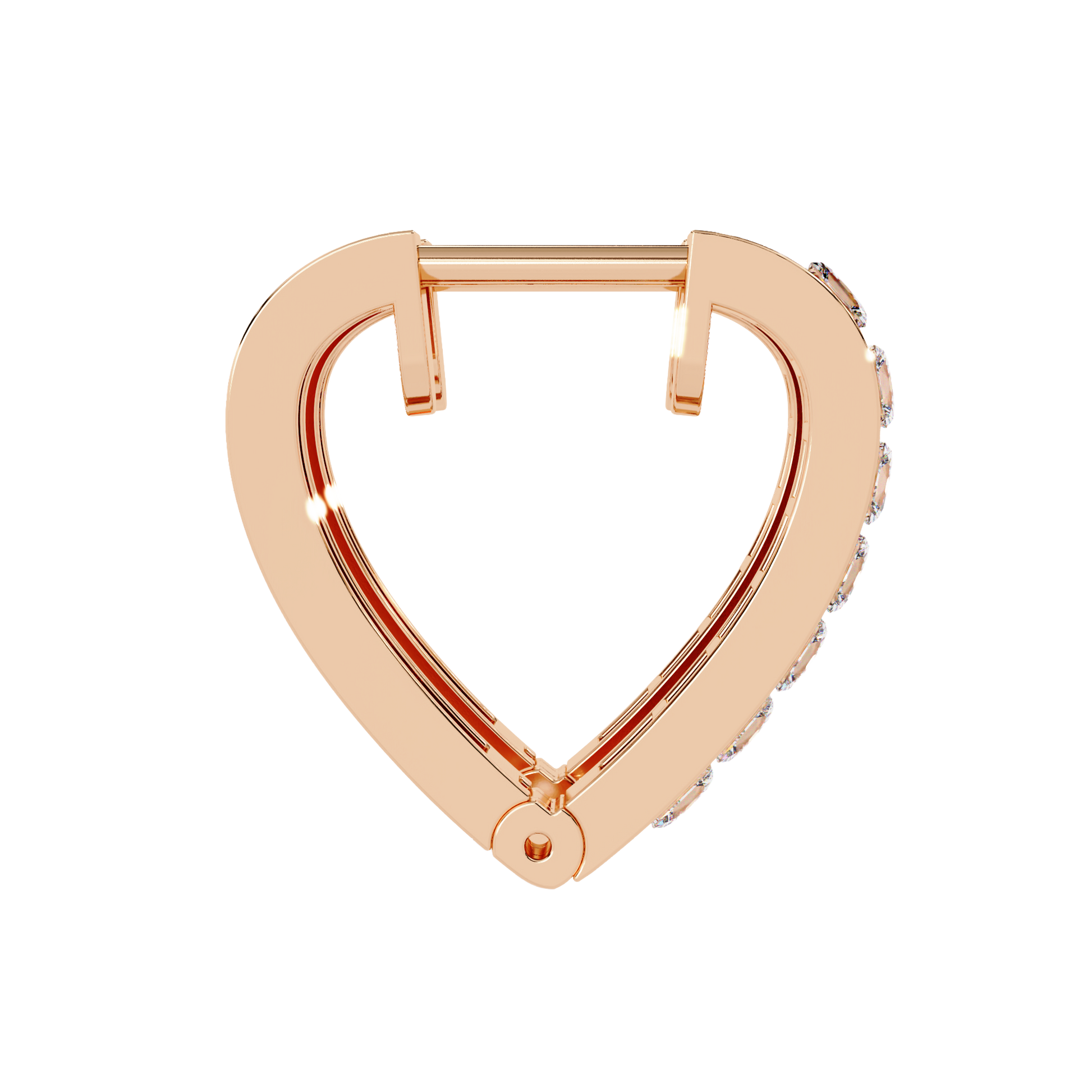 Sparkling Diamond Heart Hoop Earrings Carat Link Jewels