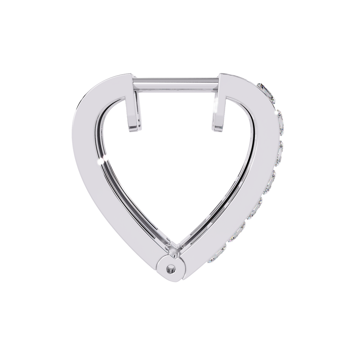 Sparkling Diamond Heart Hoop Earrings