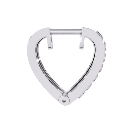 Sparkling Diamond Heart Hoop Earrings