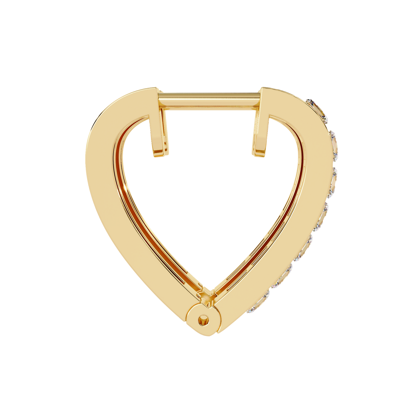 Sparkling Diamond Heart Hoop Earrings