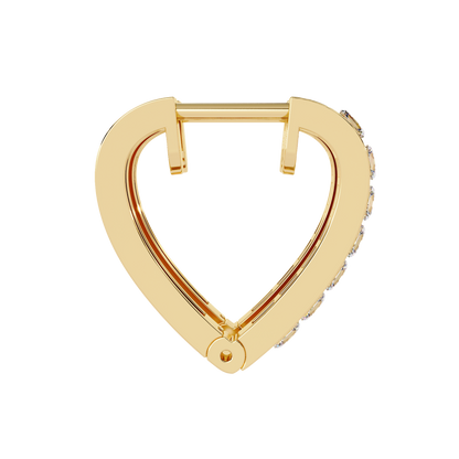 Sparkling Diamond Heart Hoop Earrings