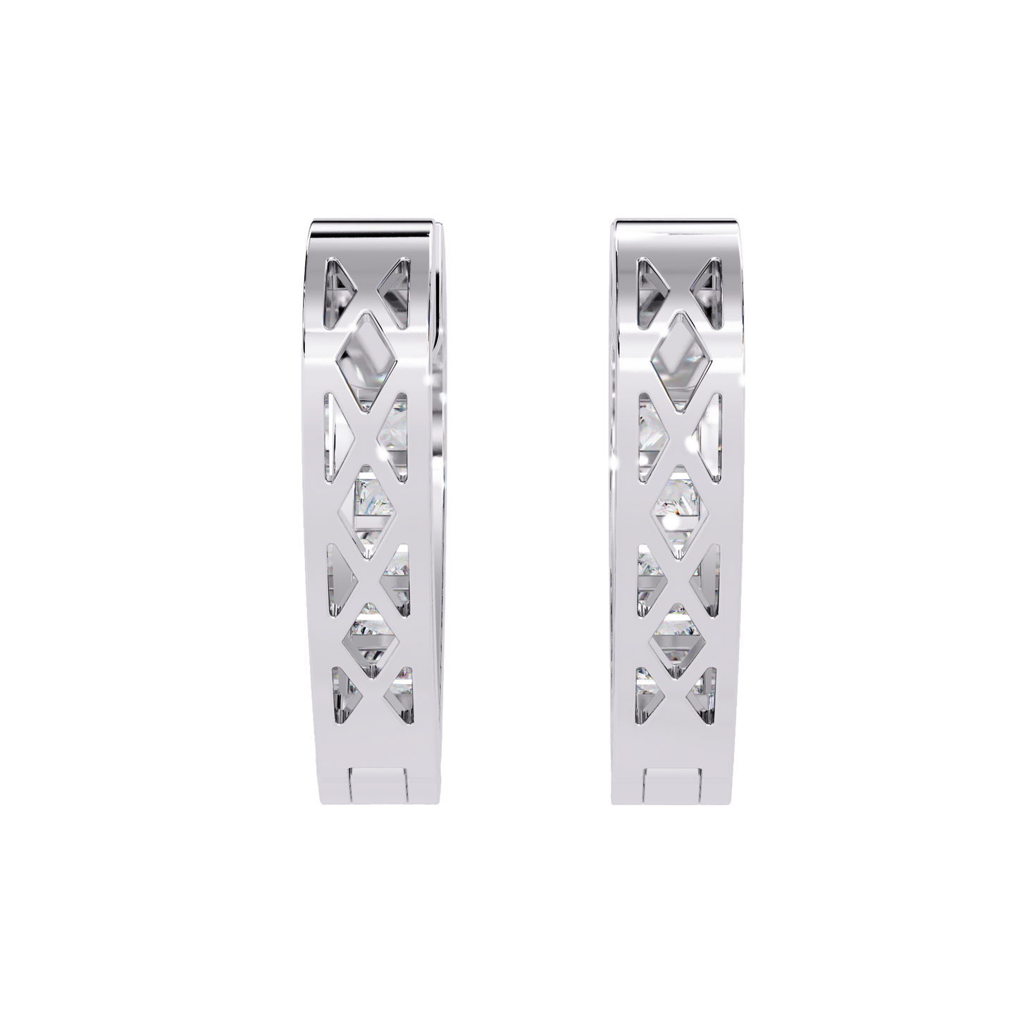 Sparkling Diamond Heart Hoop Earrings