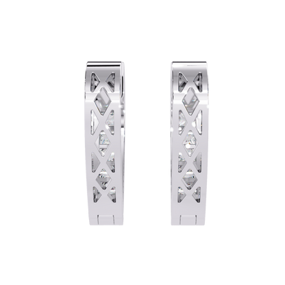 Sparkling Diamond Heart Hoop Earrings