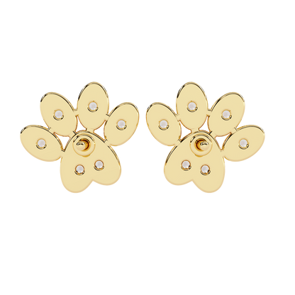 Paw Print Diamond Stud Earrings Carat Link Jewels