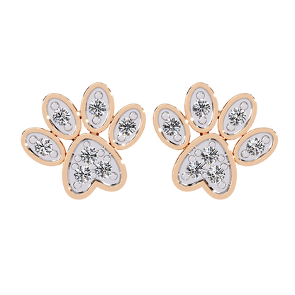 Paw Print Diamond Stud Earrings Carat Link Jewels
