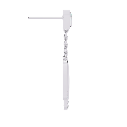 Modern Diamond Drop Chain Earrings Carat Link Jewels