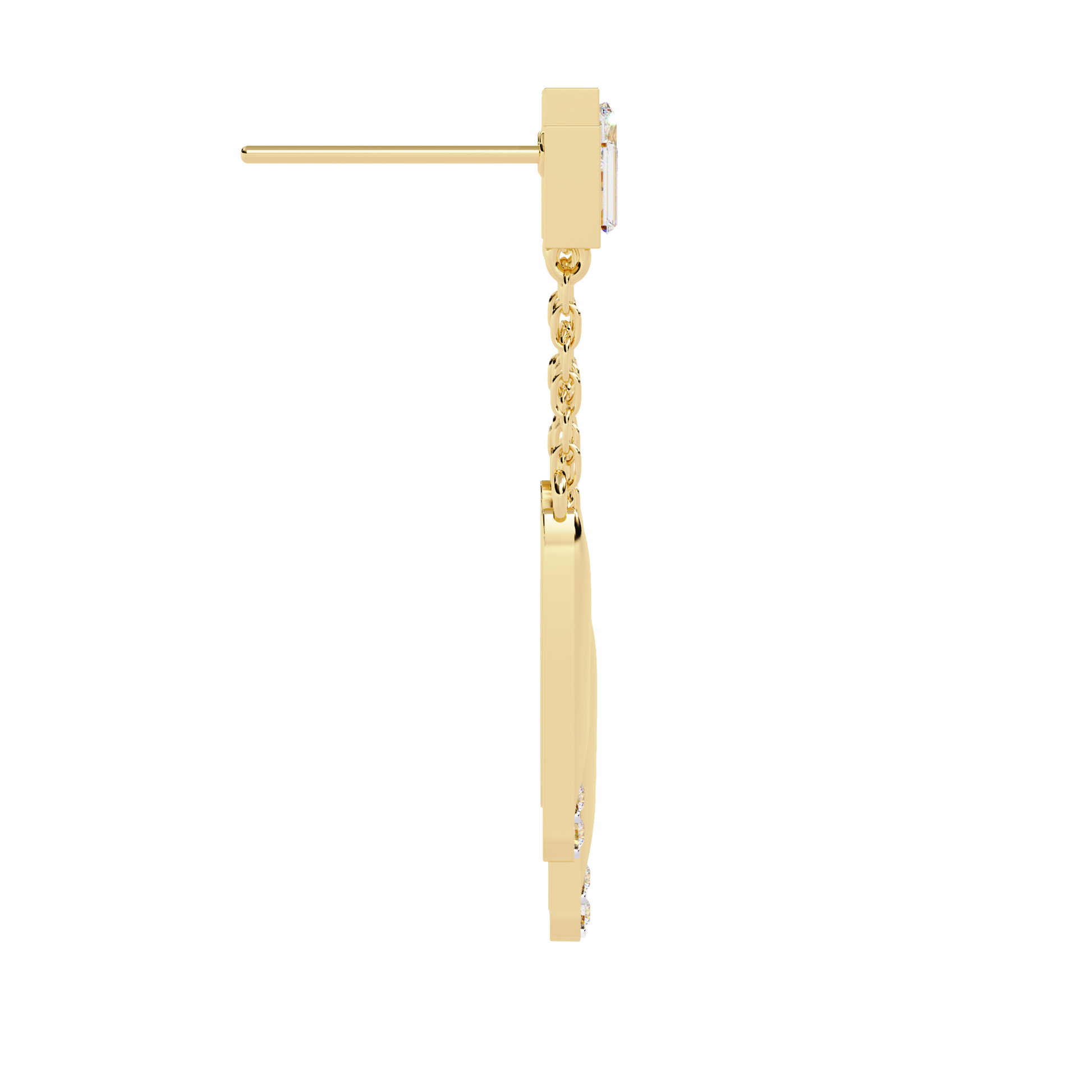 Modern Diamond Drop Chain Earrings Carat Link Jewels