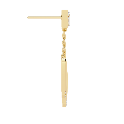 Modern Diamond Drop Chain Earrings Carat Link Jewels