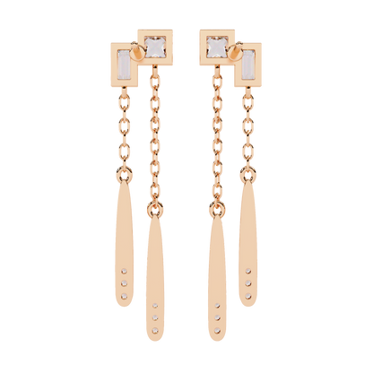 Modern Diamond Drop Chain Earrings Carat Link Jewels