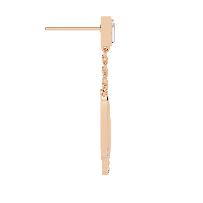 Modern Diamond Drop Chain Earrings Carat Link Jewels