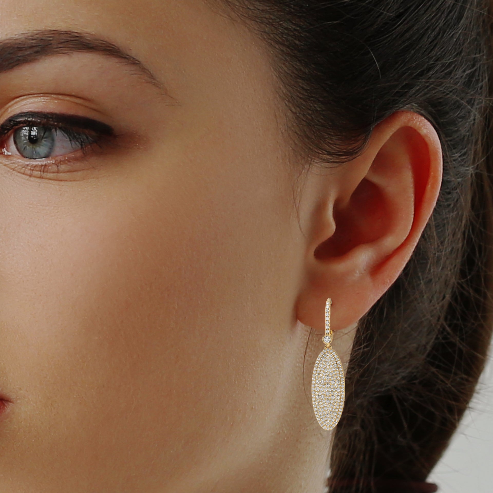 Luminous Oval Drop Earrings Caratlink