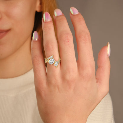 Radiant Dual Spark Diamond Ring Caratlink