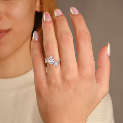 Radiant Dual Spark Diamond Ring Caratlink