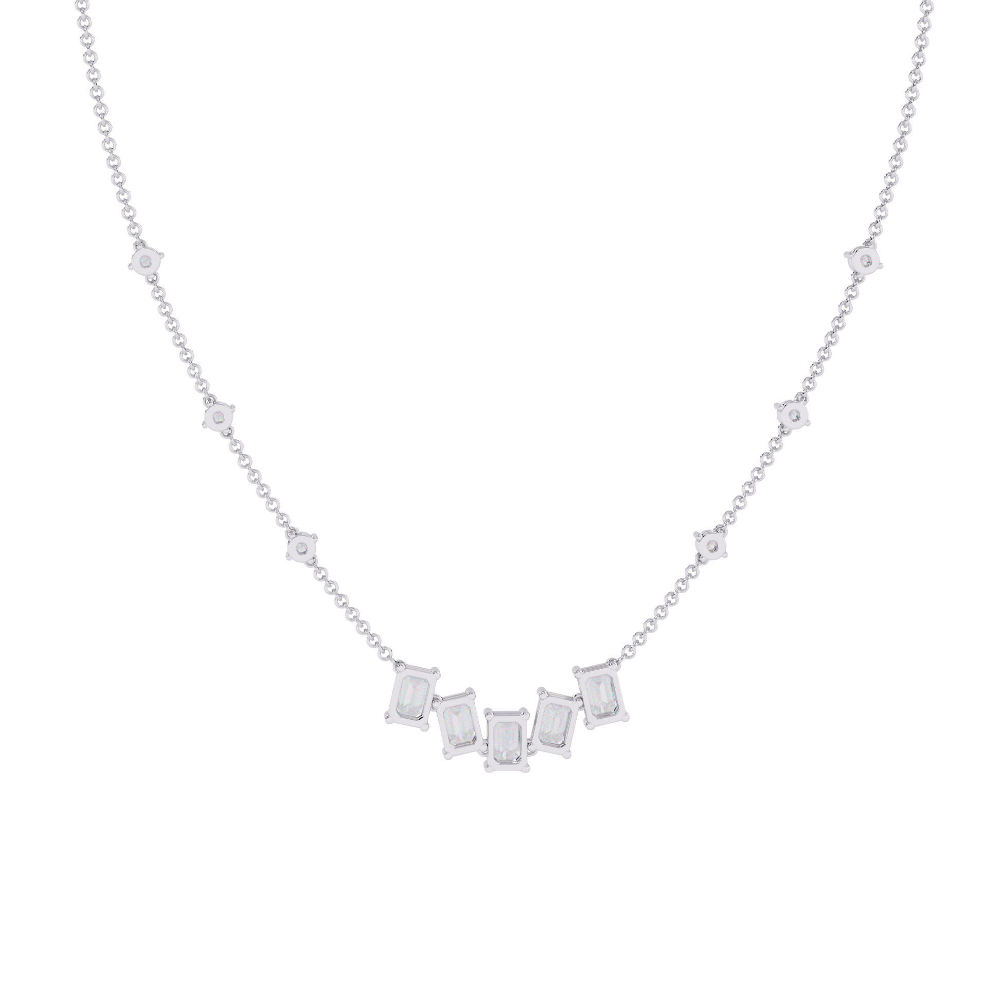 Emerald Symphony Diamond Necklace Carat Link Jewels