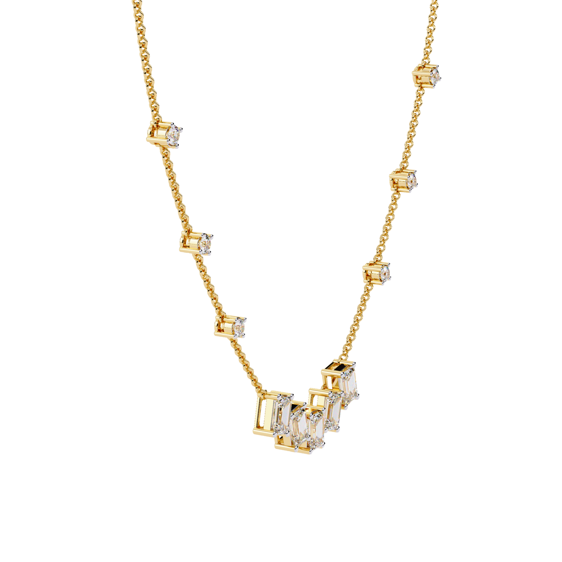 Emerald Symphony Diamond Necklace Carat Link Jewels