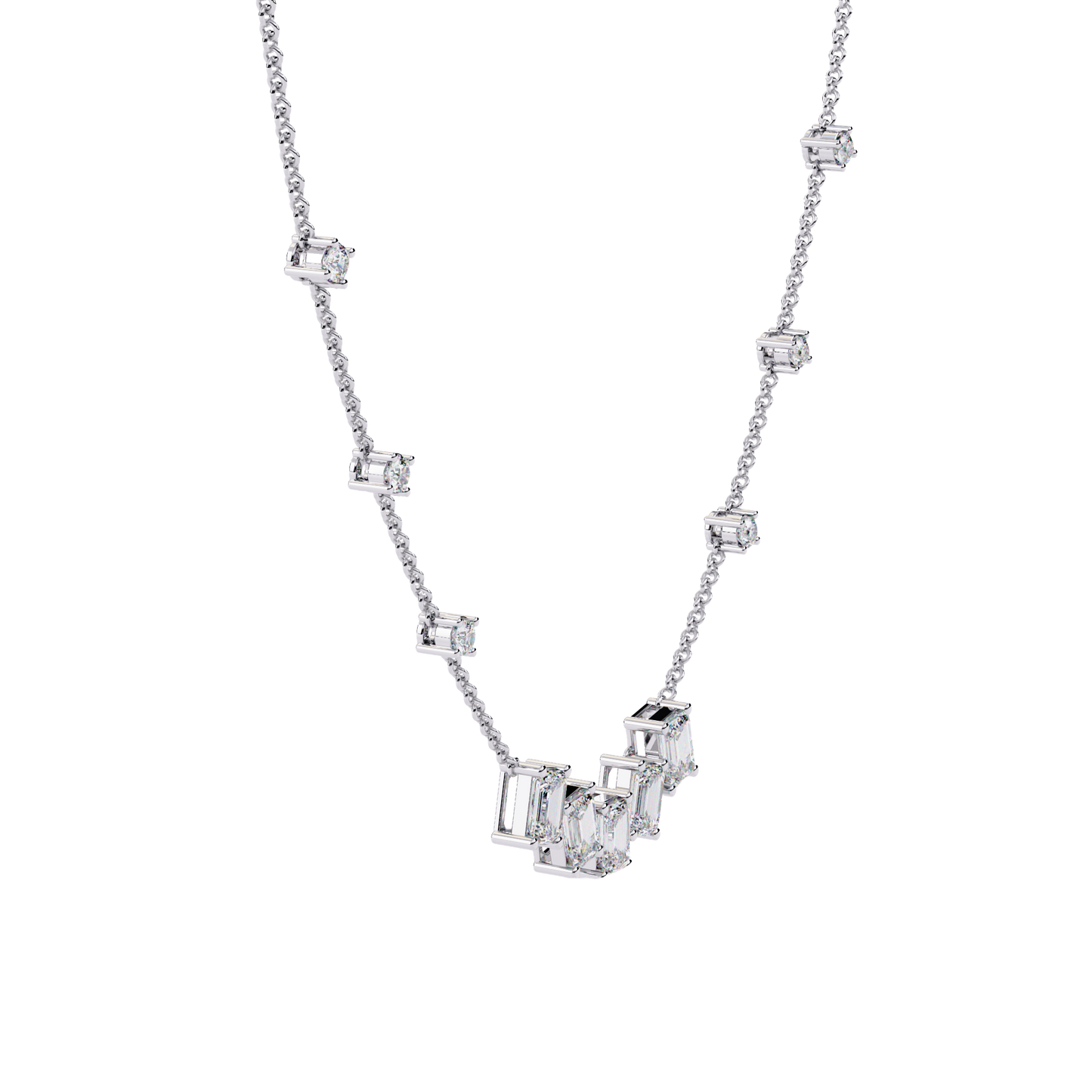 Emerald Symphony Diamond Necklace Carat Link Jewels