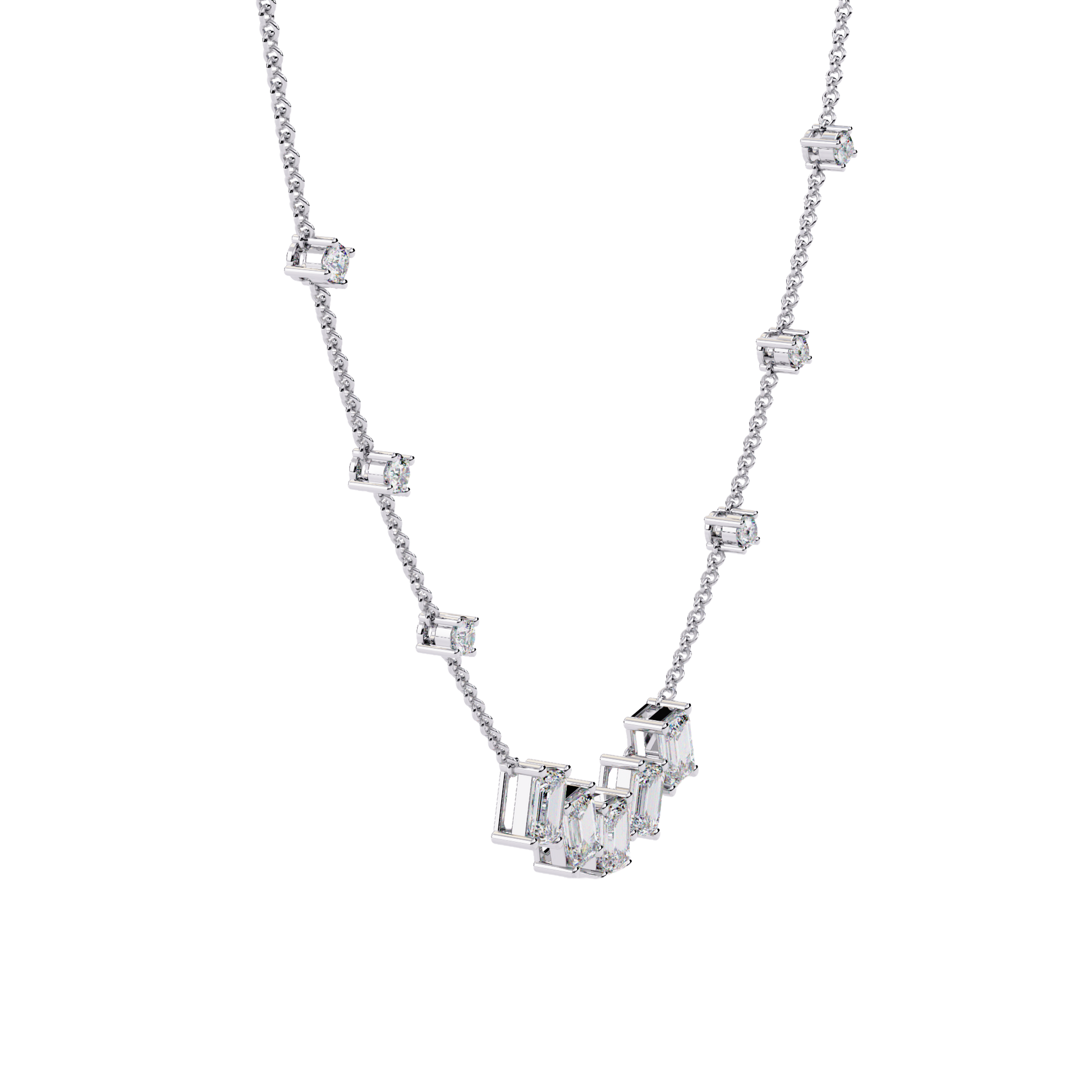 Emerald Symphony Diamond Necklace Carat Link Jewels