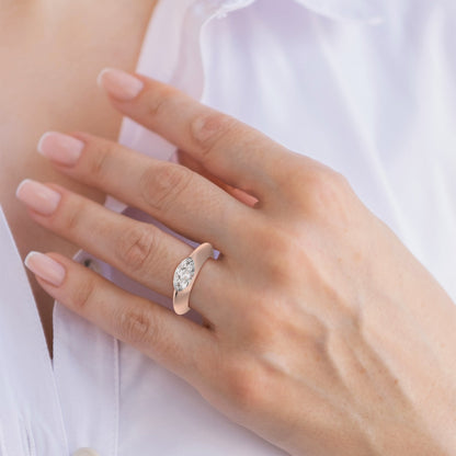 Sleek Marquise Bezel Ring - Caratlink