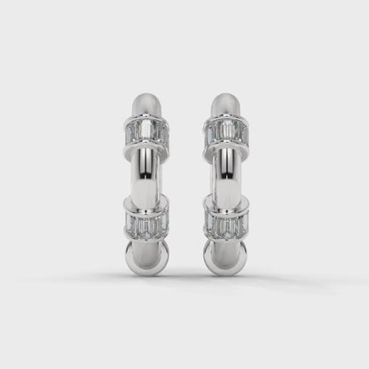 Radiant Baguette Hoop Earrings