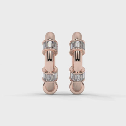 Radiant Baguette Hoop Earrings