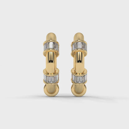 Radiant Baguette Hoop Earrings
